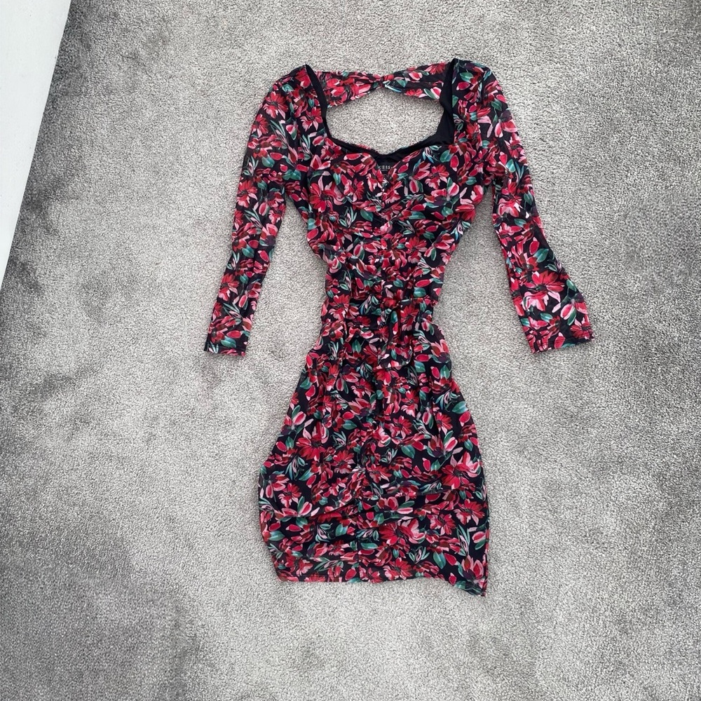 GUESS Floral Ruche Women's Dulce Cocktail Dress
